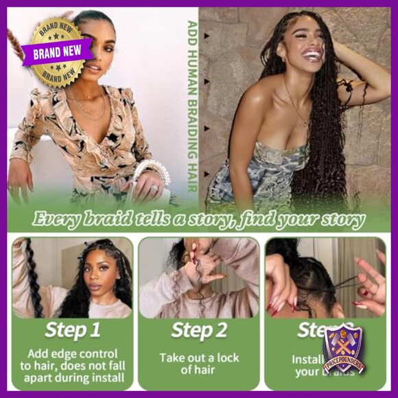 120g 100% Virgin Human Hair Extensions for Boho Braids 18 Inch Curly main image 3
